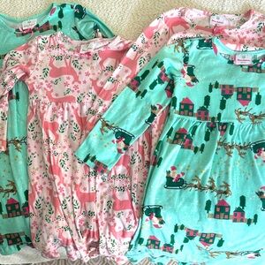 Hannah Anderson Christmas Pajamas Night Gowns Size 110 & 130 Matching 4 Sisters